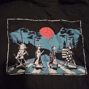 Black Graphic Tee with Demom Slayer Design